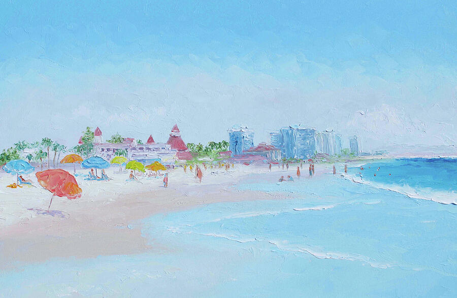 Coronado Beach San Diego Impression Painting by Jan Matson