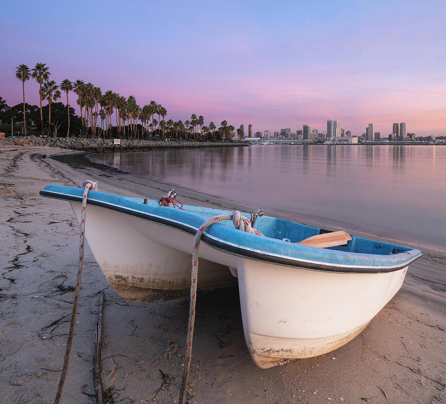 Coronado Dinghy and Downtown View Photograph by William Dunigan