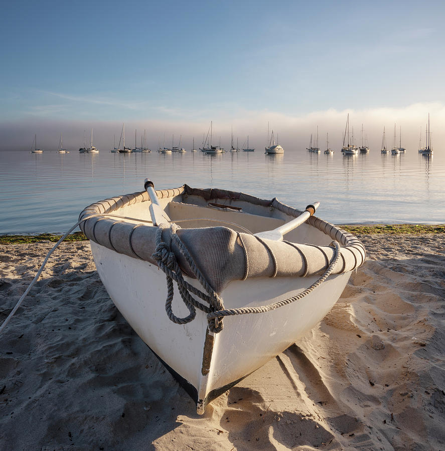 San Diego Photograph - Coronado Dinghy and Fog Over San Diego Bay by William Dunigan