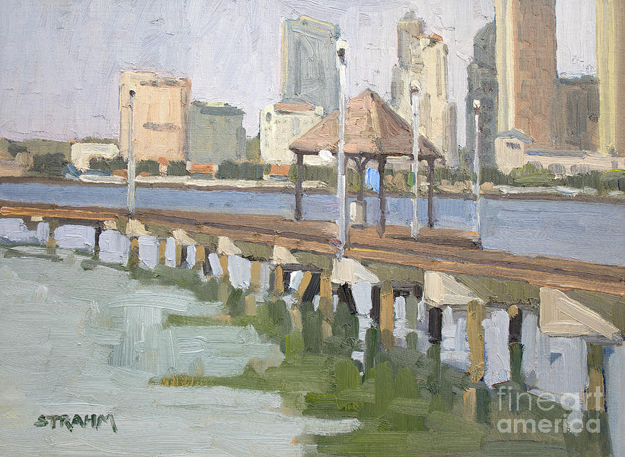 Coronado Ferry Landing - Coronado, San Diego, California Painting by Paul Strahm