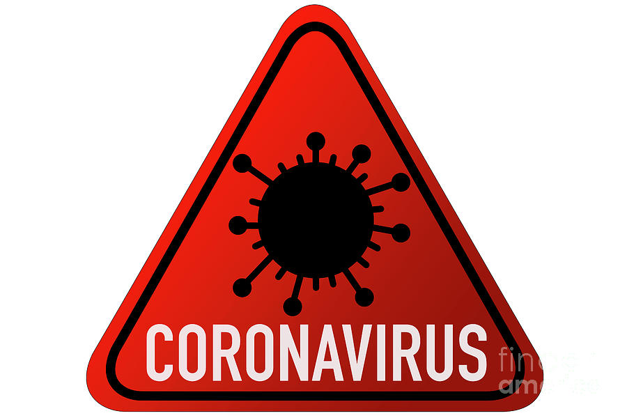 Coronavirus bacteria sign on white Photograph by Benny Marty