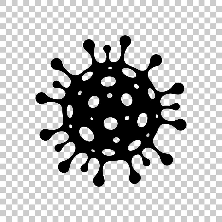 Coronavirus cell icon (COVID-19) for design - Blank Background Drawing by Bgblue