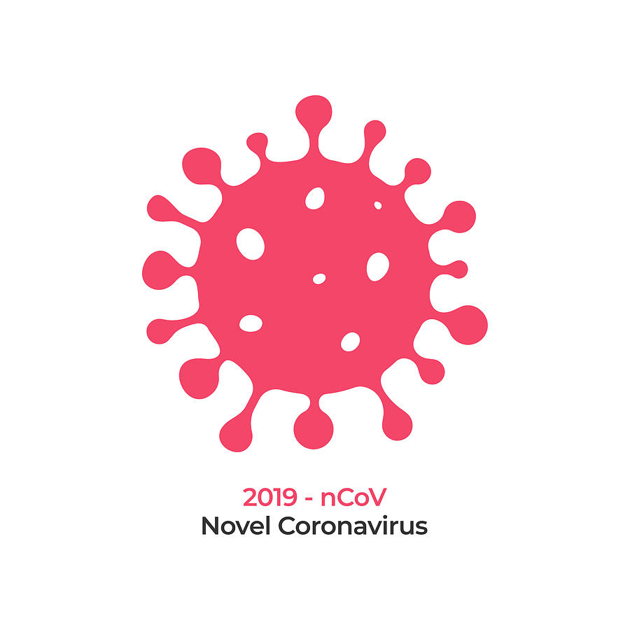 Coronavirus Cell Icon Vector Design on White Background. Drawing by Designer29