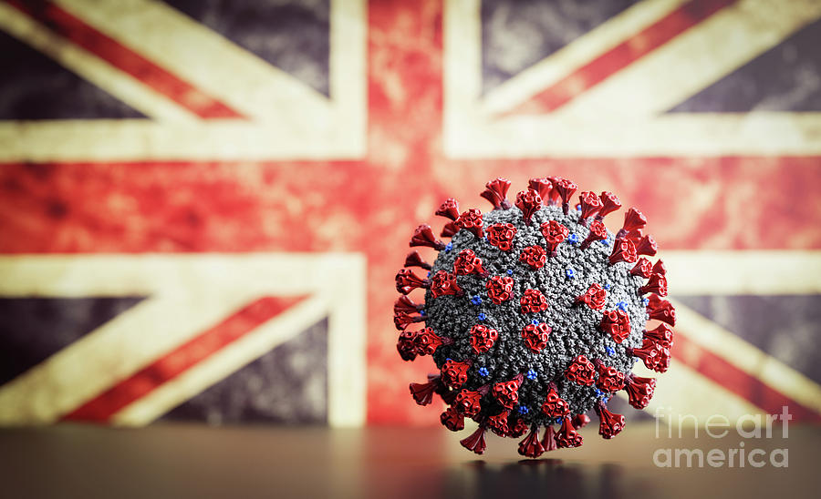 Coronavirus Covid-19 on British flag Photograph by Michal Bednarek
