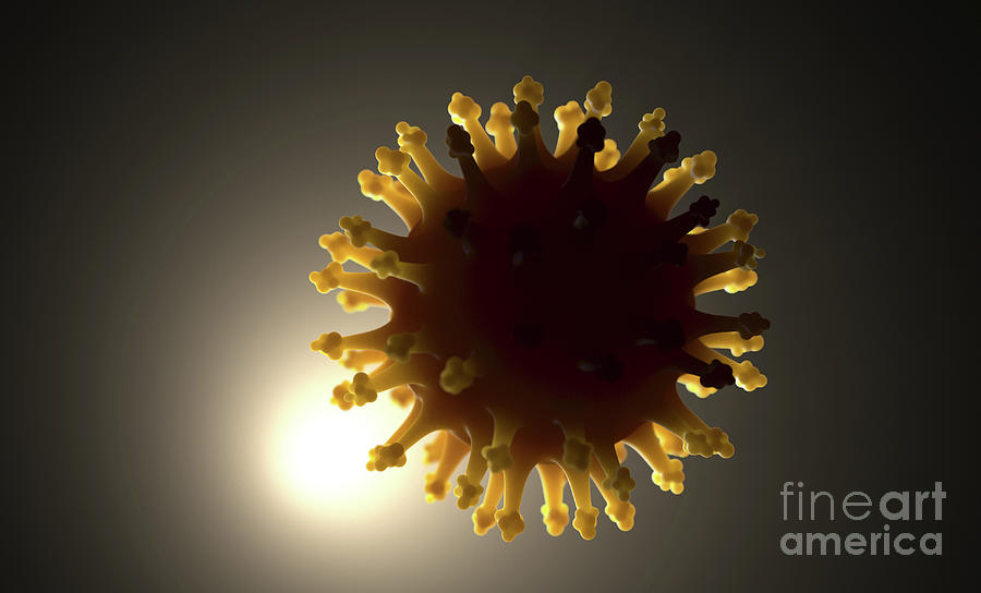 Abstract Digital Art - Coronavirus Molecule by Allan Swart