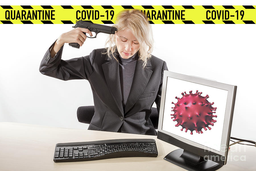 Coronavirus suicide businesswoman Photograph by Benny Marty