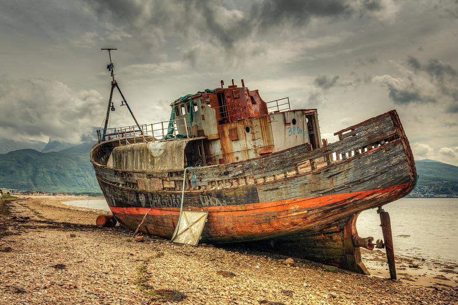 Boat Photograph - Corpach Ship Wreck by Ray Devlin