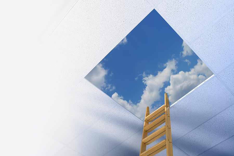 Corporate ladder leading to sky Photograph by Comstock Images