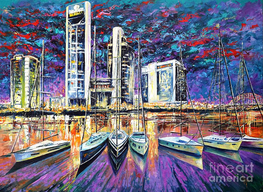 Corpus Christi Bayfront Painting by Natasha Mylius | Fine Art America