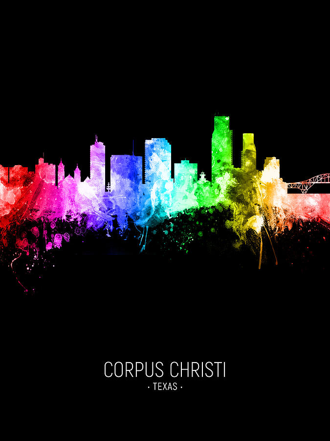 Corpus Christi Texas Skyline #93 Digital Art by Michael Tompsett