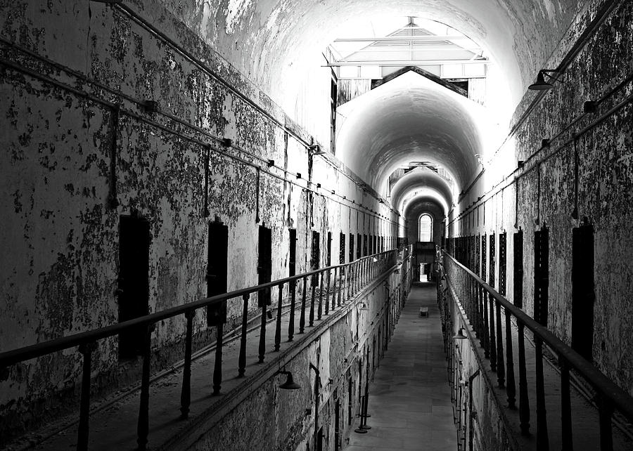 Corridor - Eastern State Penitentiary - Black and White Photograph by ...