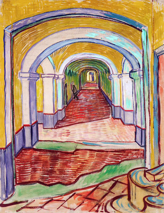 Corridor in the Asylum Vincent van Gogh 1889 Painting by Vincent van ...