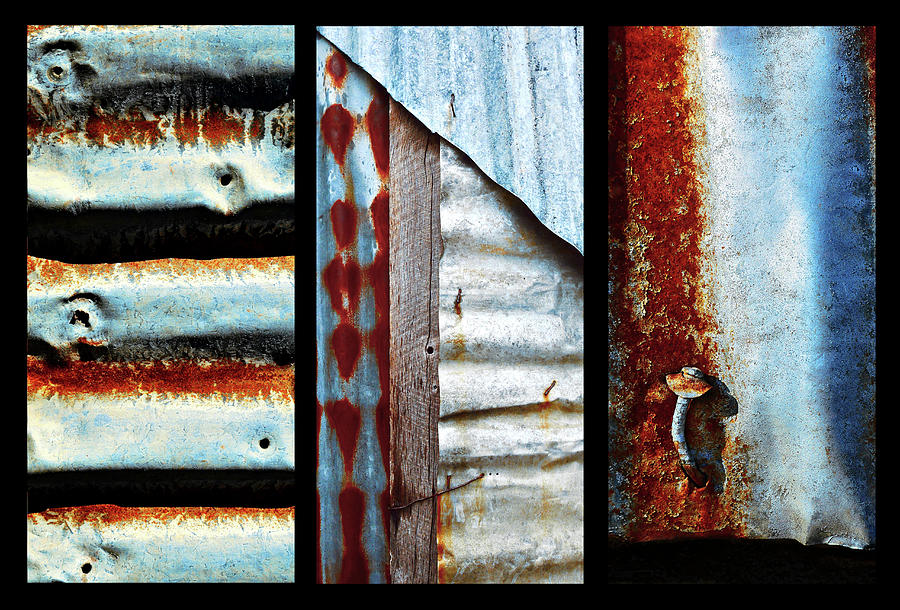 Corrugated Iron Triptych #7 Photograph by Lexa Harpell