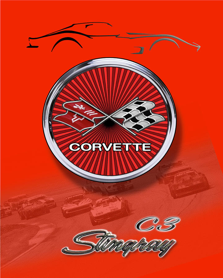 Corvette C3 Logo Digital Art by Don Vella - Pixels