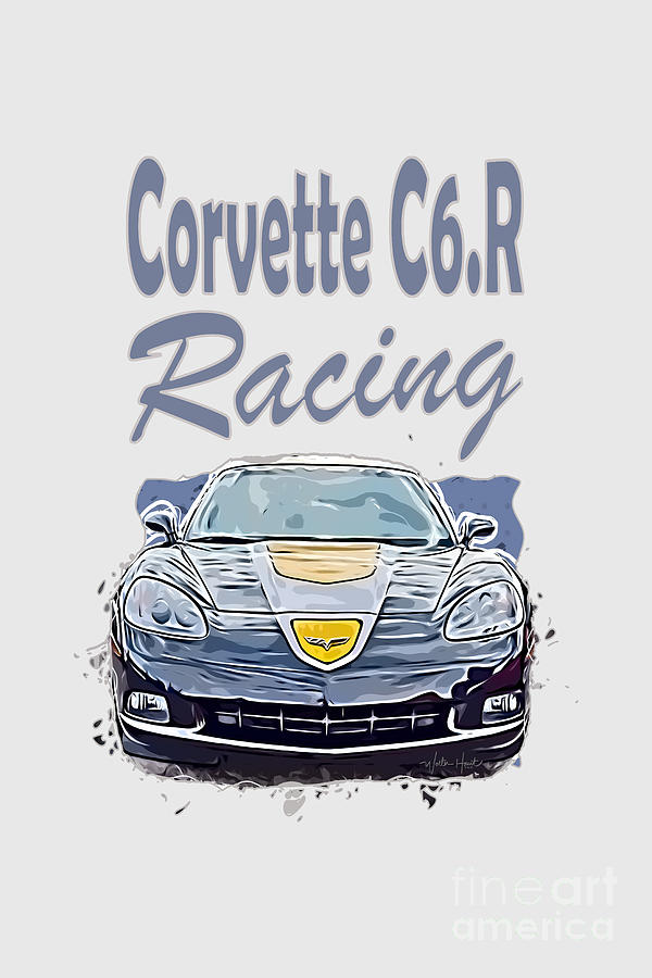 Corvette C6R Mixed Media by Walter Herrit