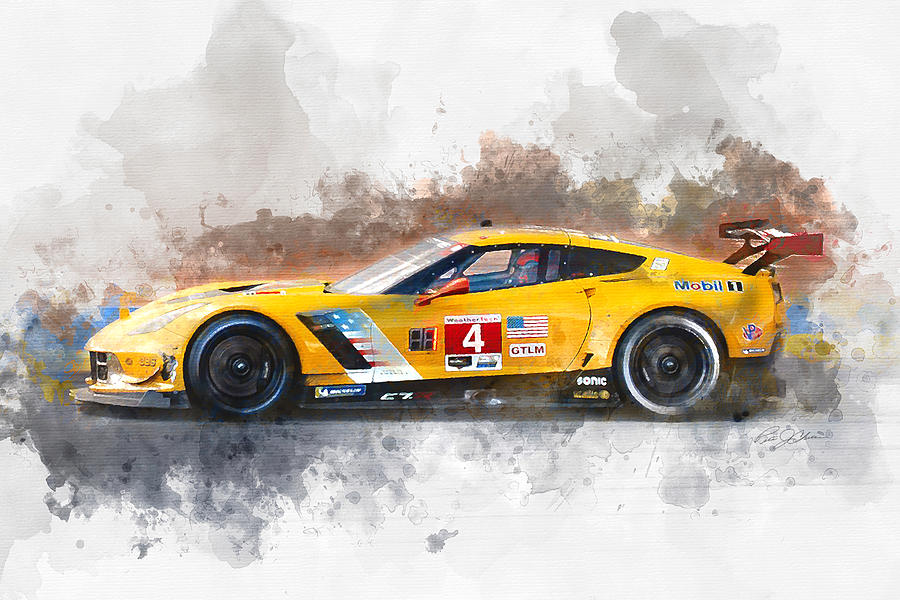 Corvette Racing C7R Digital Art by Peter Chilelli