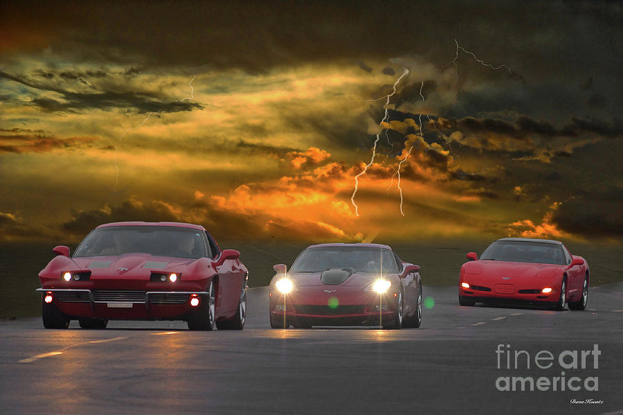 Corvette Trilogy IV Photograph by Dave Koontz