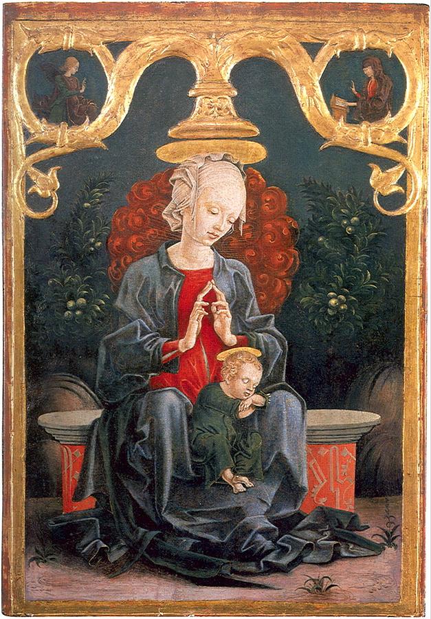 Cosimo Tura - Madonna and Child in a Garden Painting by Les Classics