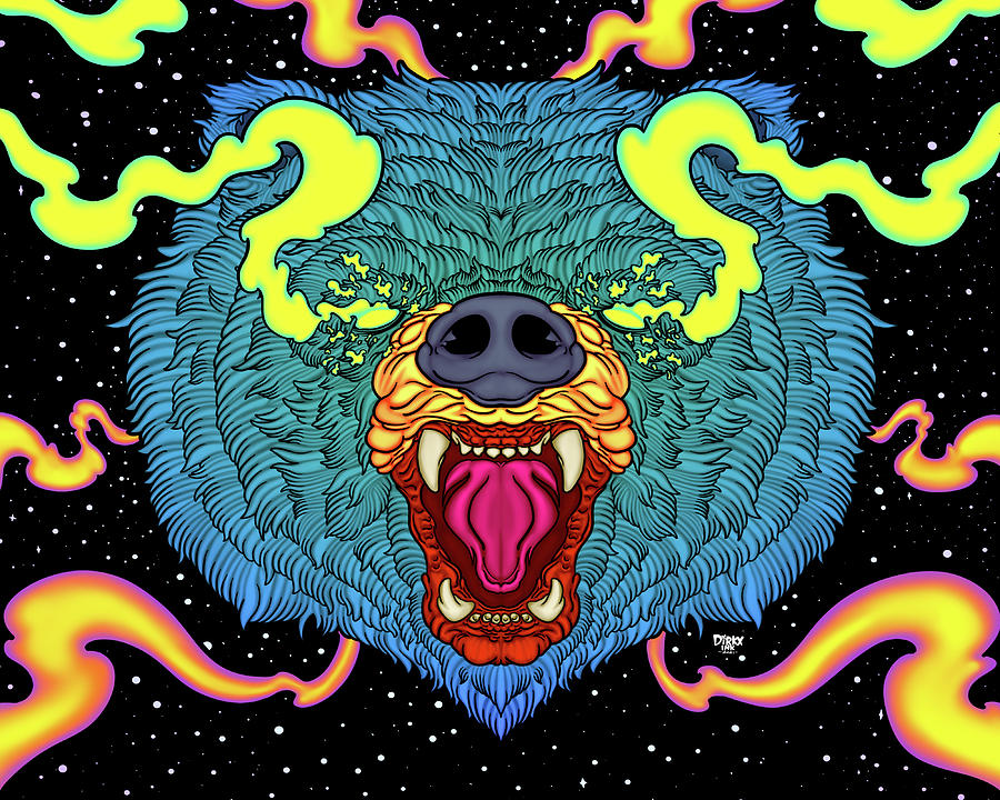 Cosmic Bear Digital Art By Dirkx Ink