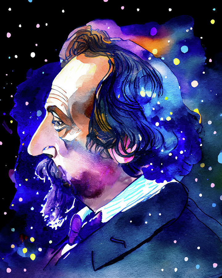 Cosmic Charles Dickens - A Portrait of the Star-Crossed Writer Digital Art by Mark Tisdale