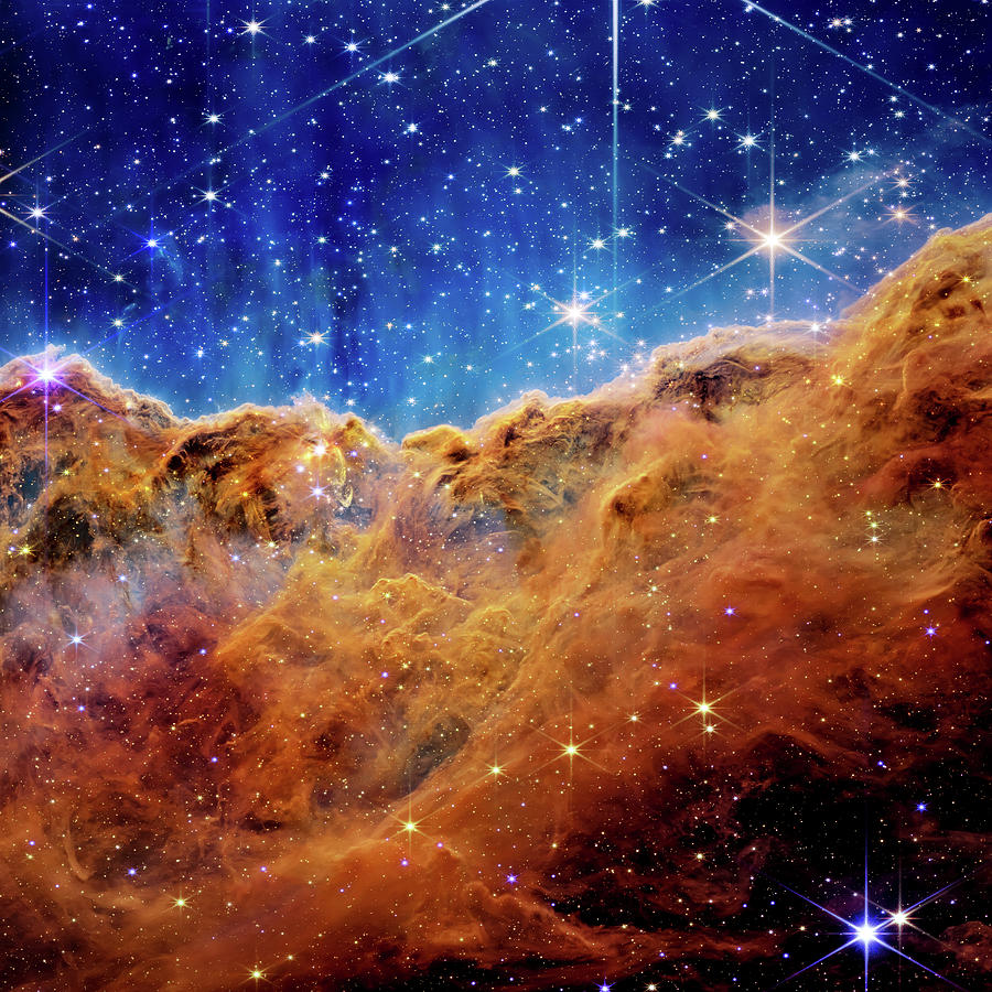 Cosmic Cliffs In The Carina Nebula Right Square Crop Photograph By