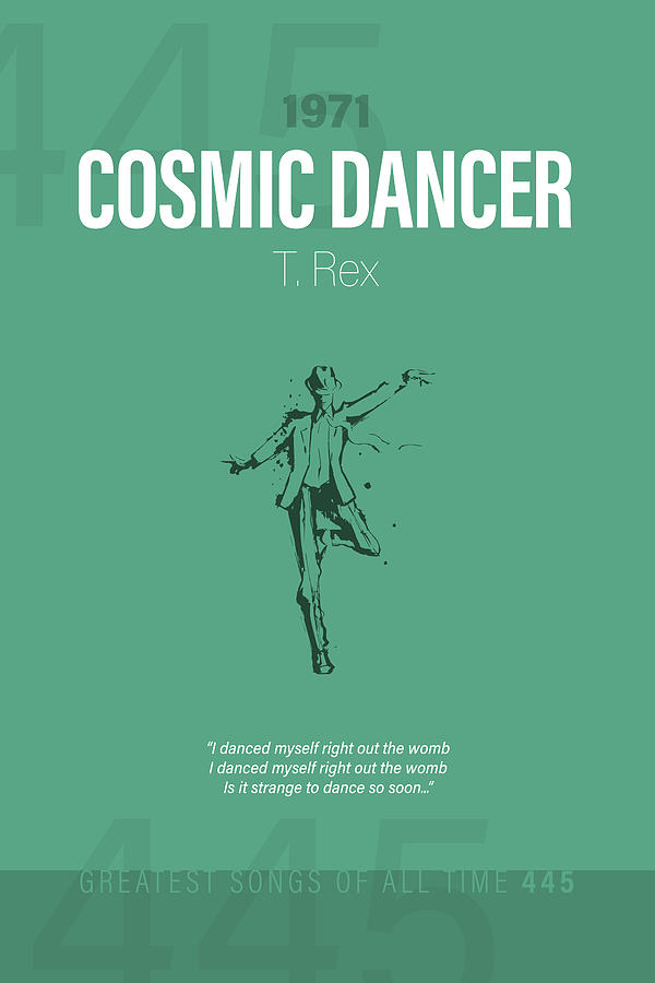Cosmic Dancer Mixed Media - Cosmic Dancer T. Rex Minimalist Song Lyrics Greatest Hits of All Time 445 by Design Turnpike
