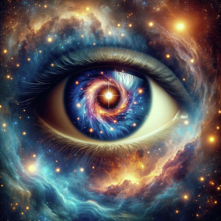 Cosmic Eye 03 Colorful Galaxy Digital Art by Matthias Hauser