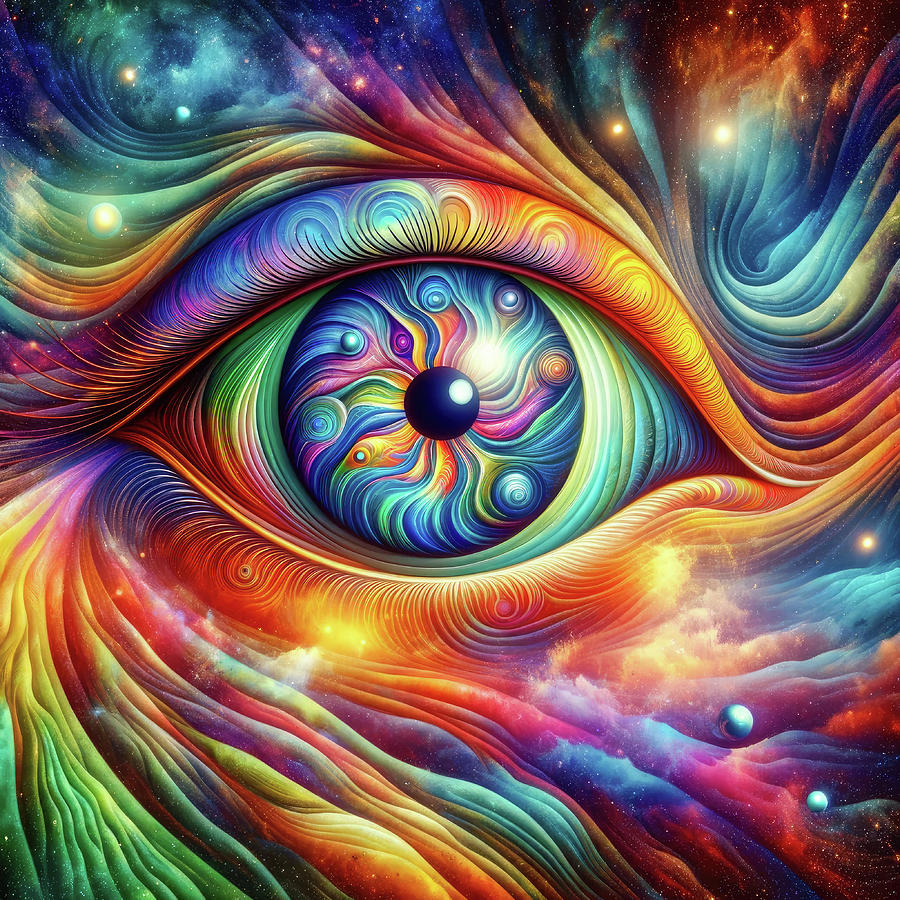 Cosmic Eye 04 Psychedelic Universe Digital Art by Matthias Hauser