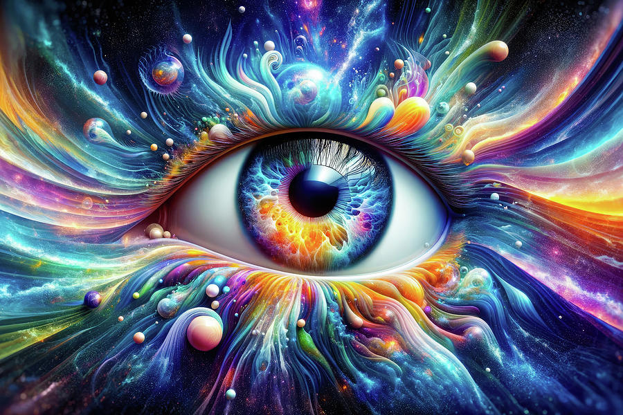 Cosmic Eye 06 Vibrant Universe Digital Art by Matthias Hauser