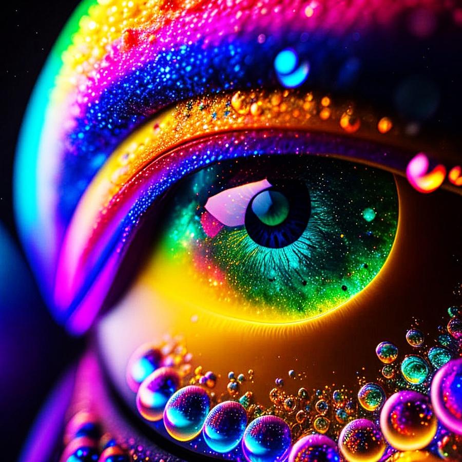 Cosmic Eye and Bubbles Digital Art by Bob Smerecki - Fine Art America