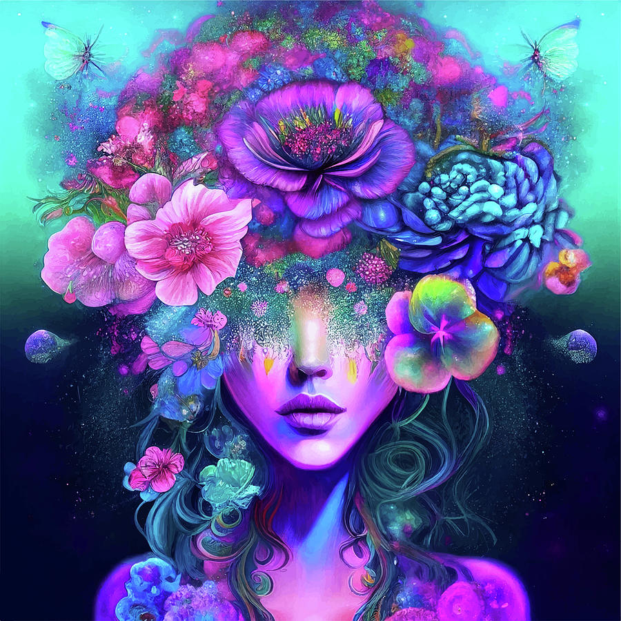 Cosmic Flower Child Digital Art by Niko Williams - Fine Art America