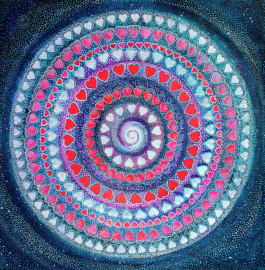 Space Painting - Cosmic Heart by Agnieszka Szalabska
