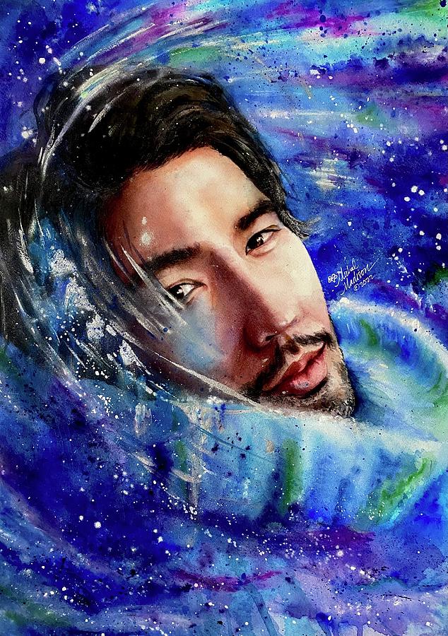 Cosmic Heart Godfrey Gao Painting by Michal Madison