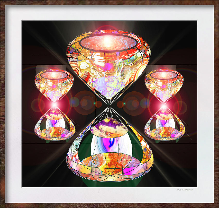 Cosmic Hourglasses Digital Art Digital Art By A Macarthur Gurmankin