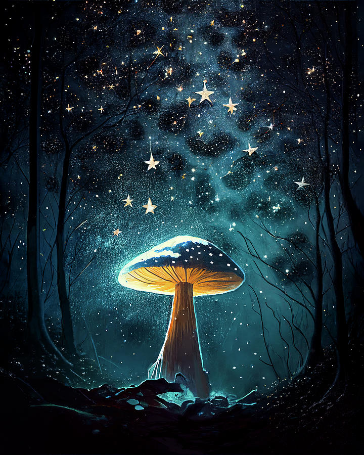 Cosmic Mushroom Nights Digital Art by Mark Tisdale