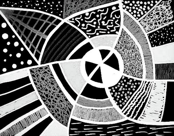 Cosmic Pinwheel 2021 Drawing by Susan Schanerman