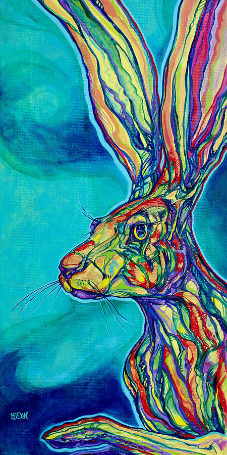 Rabbit Painting - Cosmic Rabbit by Derrick Higgins