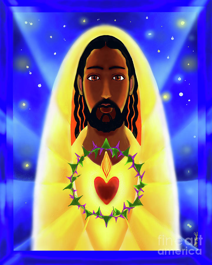 Cosmic Sacred Heart Painting by Br Mickey McGrath OSFS