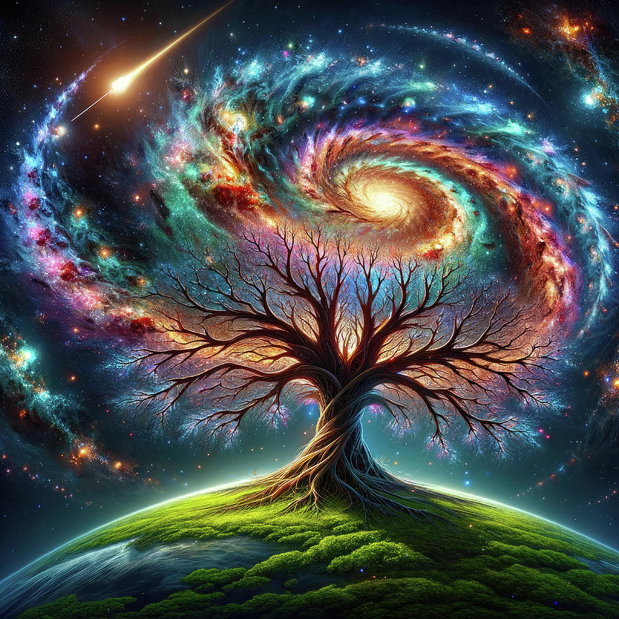 Cosmic Tree of Life 01 Digital Art by Matthias Hauser