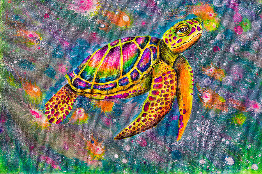 Cosmic Turtle Painting by Beth Megan - Fine Art America