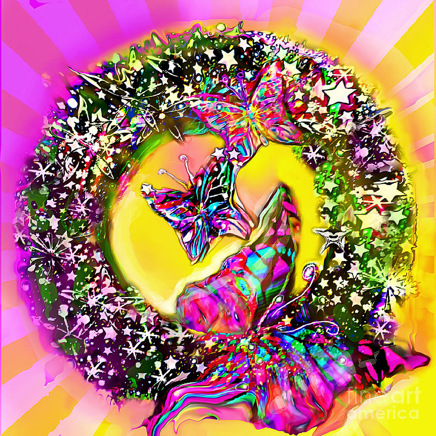 Cosmic Yuletide Joyous Greetings Digital Art by BelleAme Sommers