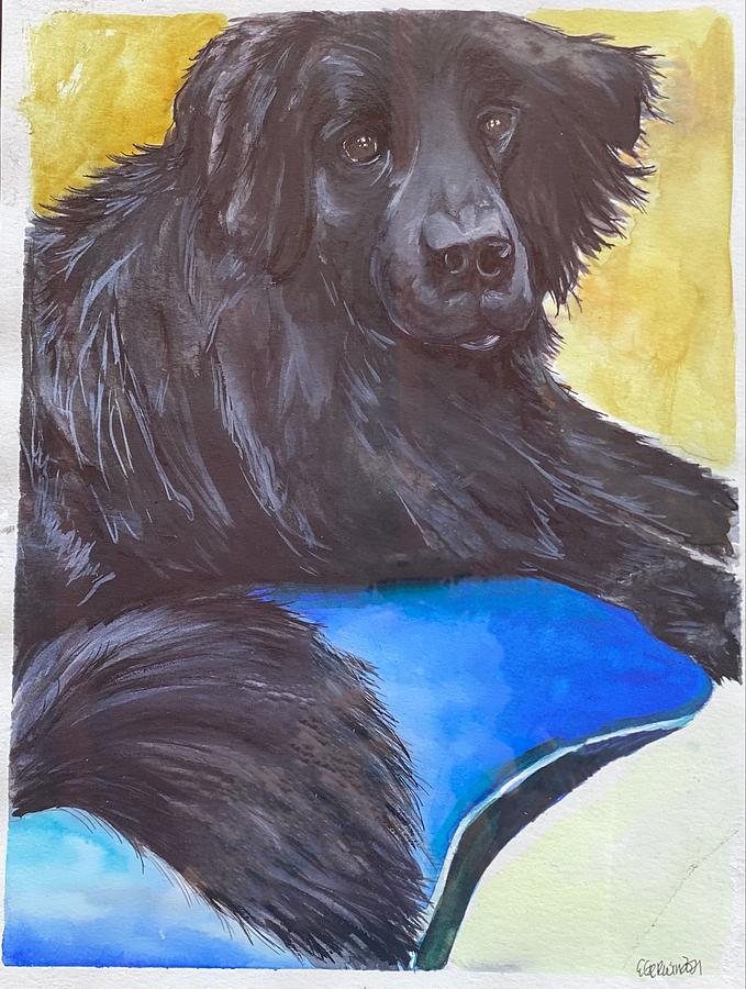 Black Dog Painting - Cosmo by Estrella Gerwin