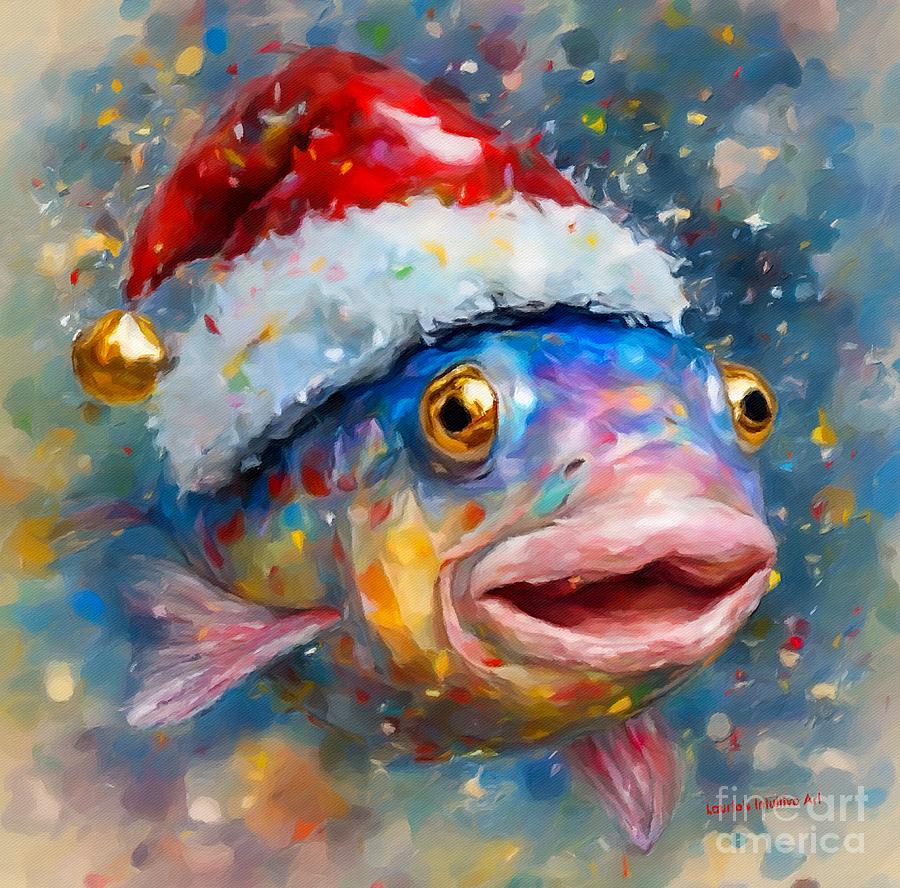 Cosmo The Christmas Fish Digital Art by Lauries Intuitive