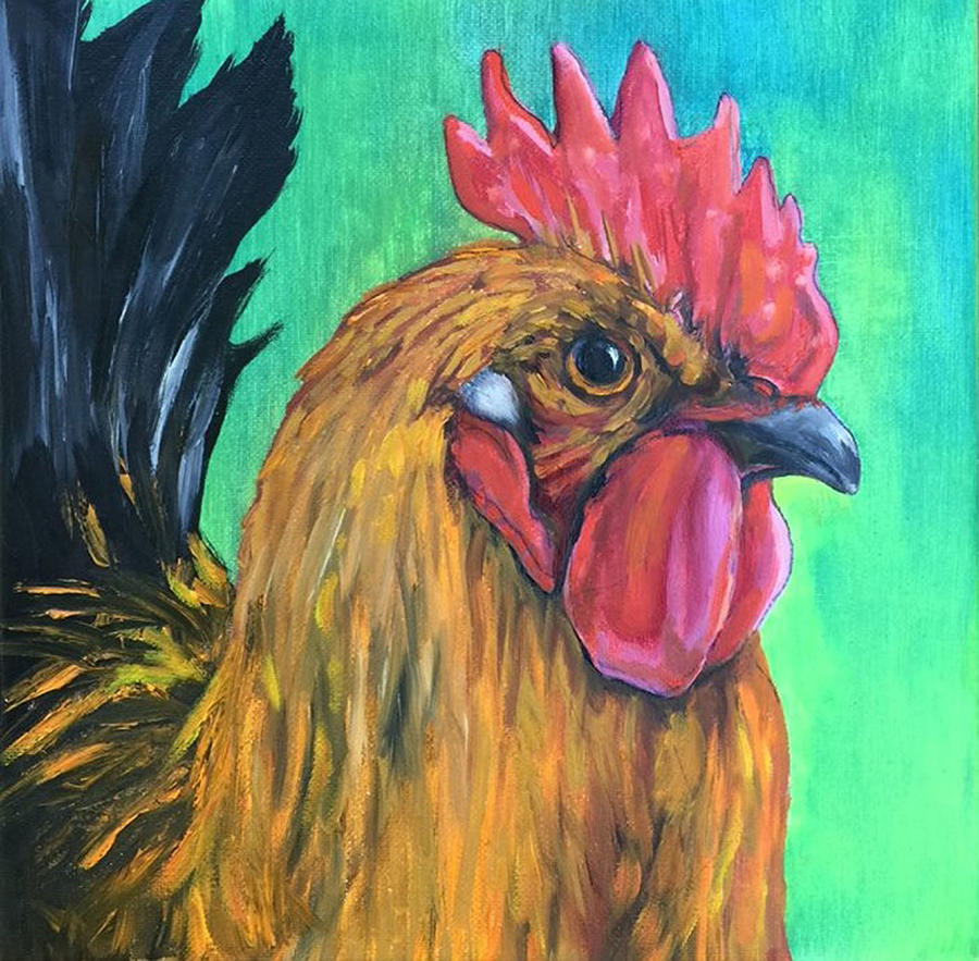 Modern Rooster Painting by Angel OGrady - Fine Art America