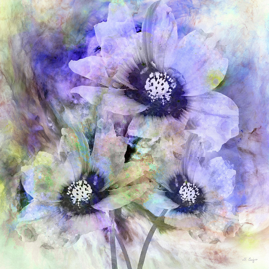 Cosmos Cosmos Flower Art Painting by Sharon Cummings