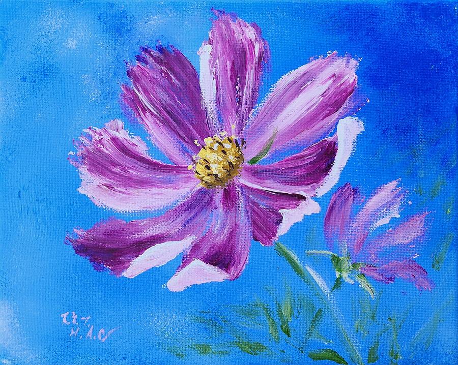 Cosmos Flower - Making the Best out of Misery Painting by Helian Cornwell