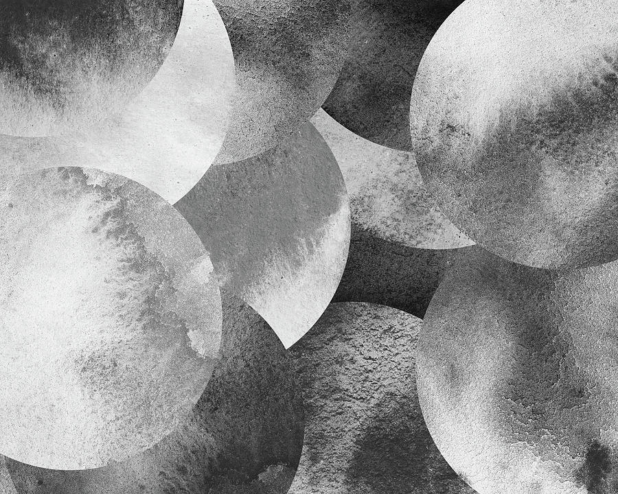 Cosmos Round Spheres Watercolor Planet Parade Circles VII Painting by Irina Sztukowski