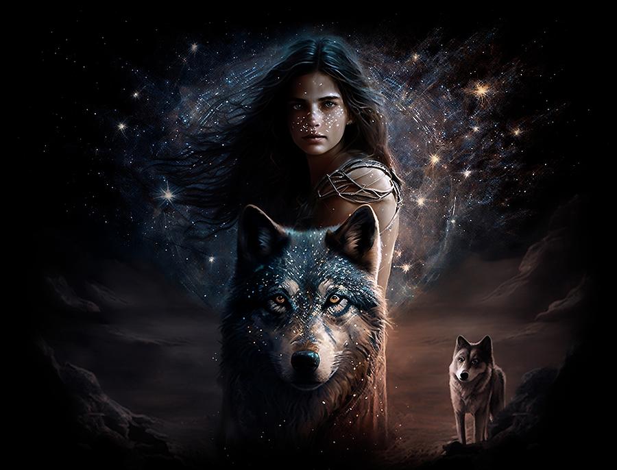 Cosmos Wolf Girl Digital Art By Angie Tirado - Fine Art America