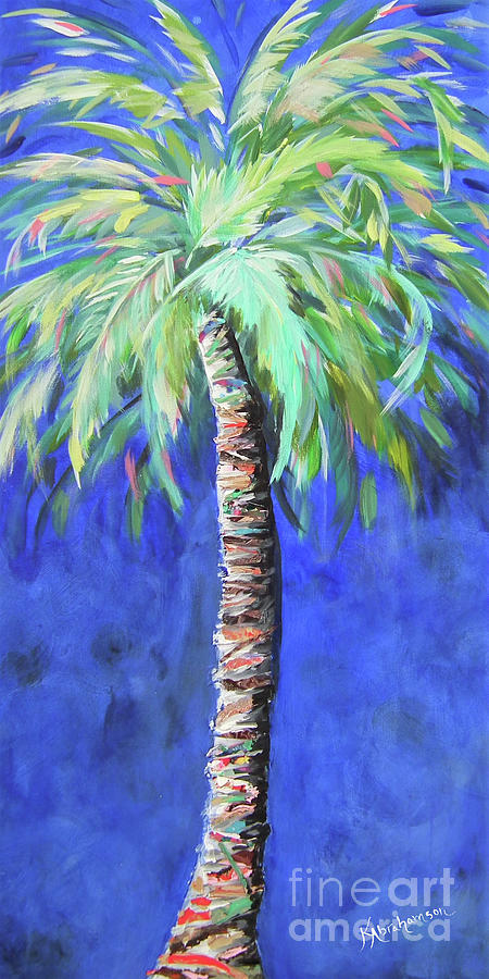 Costa Blue Palm Tree I  Painting by Kristen Abrahamson