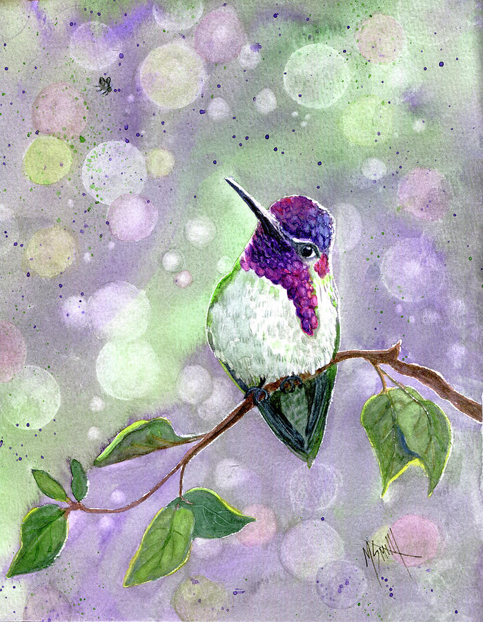 Costa Hummingbird Painting by Marilyn Smith